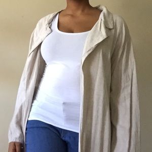 Light Gray Longline Duster Jacket